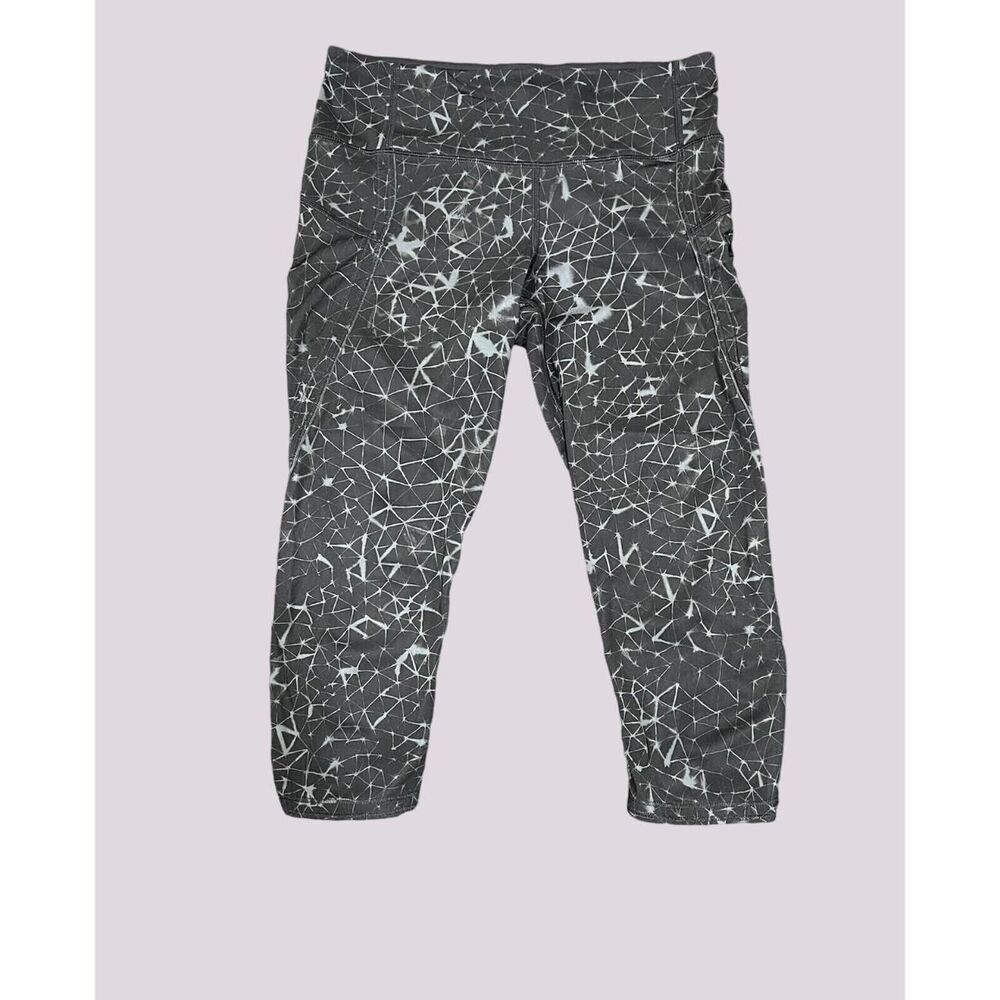 Lululemon Leggings Run Top Speed Crop Star Crushed Coal Black Luxtreme Size 4